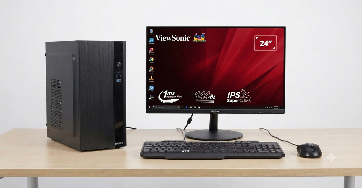 Postazione PC Amd Ryzen 5 - 16gb RAM - 500gb Ssd - Monitor 24 FHD - Tast+Mouse